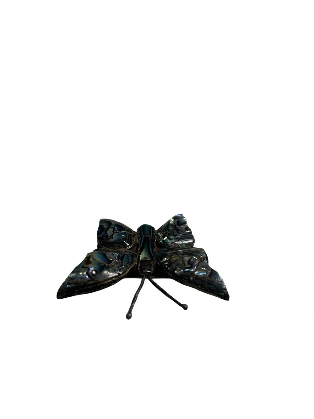 Vtg Signed SJB Taxco Mexico 925 Sterling Silvr Abalone Butterfly Brooch Pin 5.8g